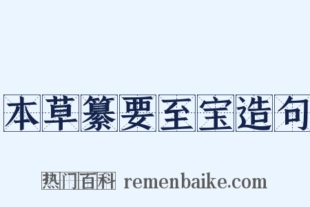 本草纂要至宝造句是什么意思的图片